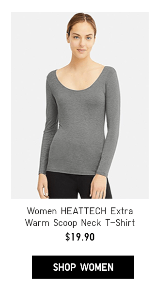 WOMEN HEATTECH EXTRA WARM SCOOP NECK T-SHIRT $19.90