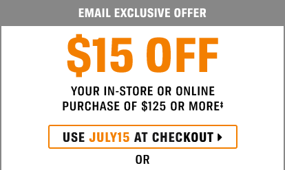 Special In-Store Offer - $15 Off - Your Purchase of $125 or More