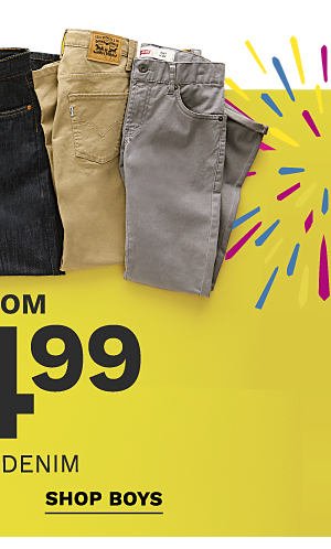 Bonus Buy - Kids' denim from $14.99. Shop Boys.