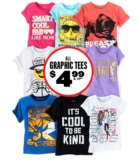 All Graphic Tees $4.99 & Up