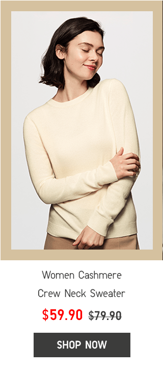 WOMEN CASHMERE CREW NECK SWEATER $59.90 - SHOP NOW