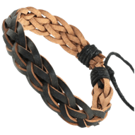 Viking Braided Black Leather Bracelet