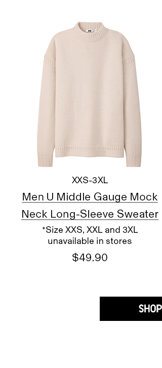 PDP9 - MEN U MIDDLE GAUGE MOCK NECK LONG-SLEEVE SWEATER