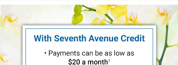 With Seventh Avenue Credit - Payments can be as low as $20 a month