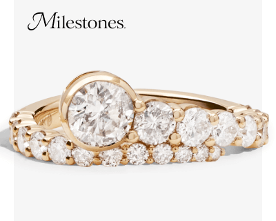 Milestones Diamond Bypass Anniversary Ring 2 ct tw 14K Yellow Gold