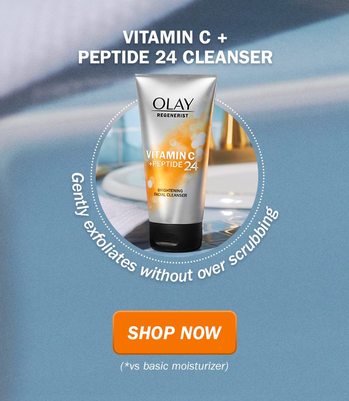 Vitamin C + Peptide Cleanser: Gently exfoliates without over scrubbing