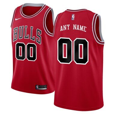 Chicago Bulls Nike Swingman Custom Jersey Red - Icon Edition