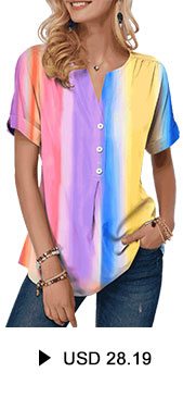 Button Detail Tie Dye Print Split Neck T Shirt