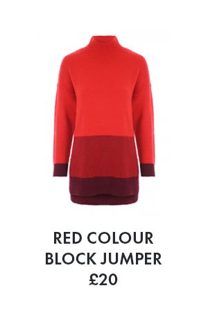 Red Colour Block Jumper