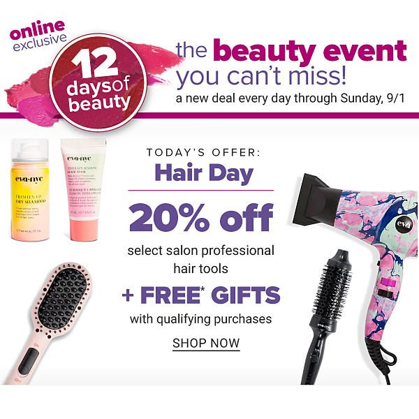 Today's Offer: 20% off select Salon Professional Hair Tools + Free Gifts with Qualifying Purhcases - Shop Now