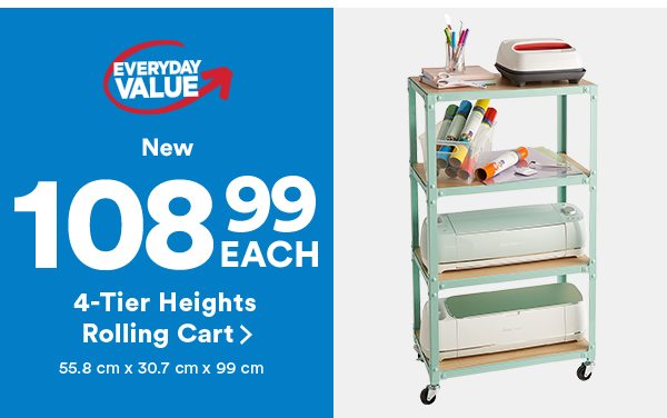 4 Tier Heights Rolling Cart