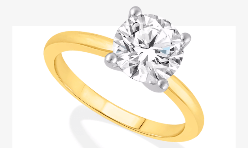 Lab-Grown Diamonds by KAY Round-Cut Solitaire Engagement Ring 2 ct tw 14K Yellow Gold (F/SI2)