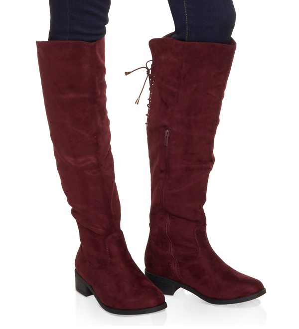 Lace Up Back Over the Knee Boots