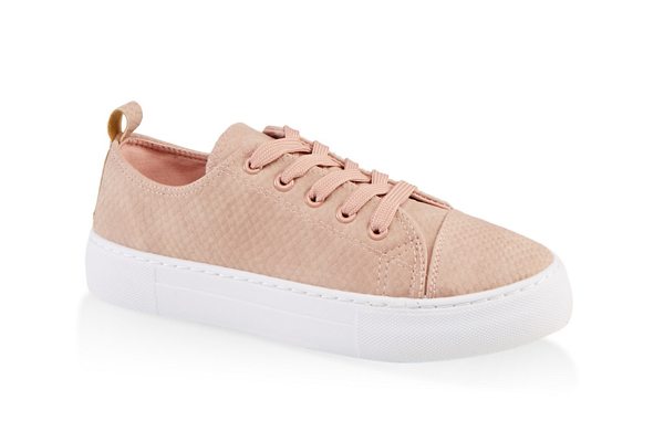 Animal Embossed Lace Up Sneakers