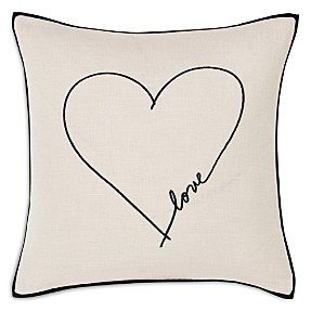 Love Heart Charcoal Square Pillow