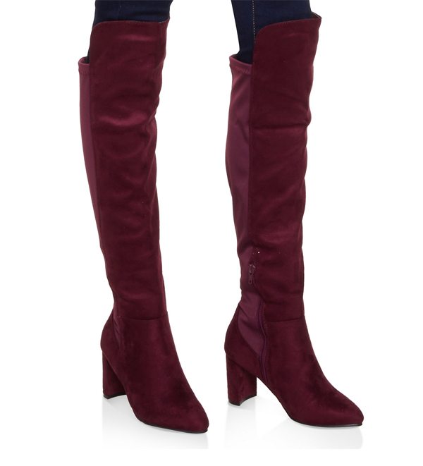 Pointed Toe Stretch Back Boots