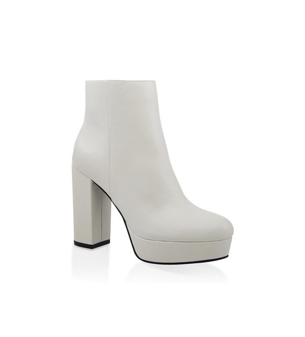 Block Heel Platform Booties