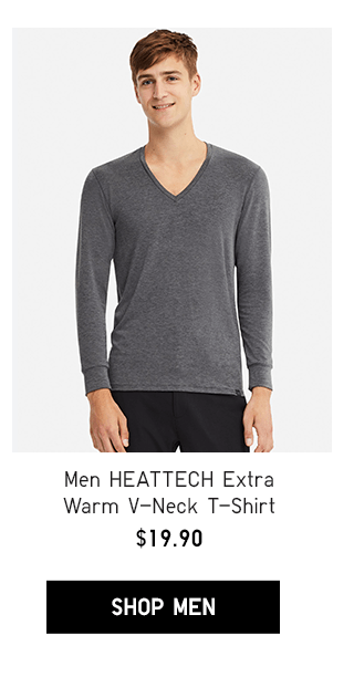 MEN HEATTECH EXTRA WARM V-NECK T-SHIRT $19.90