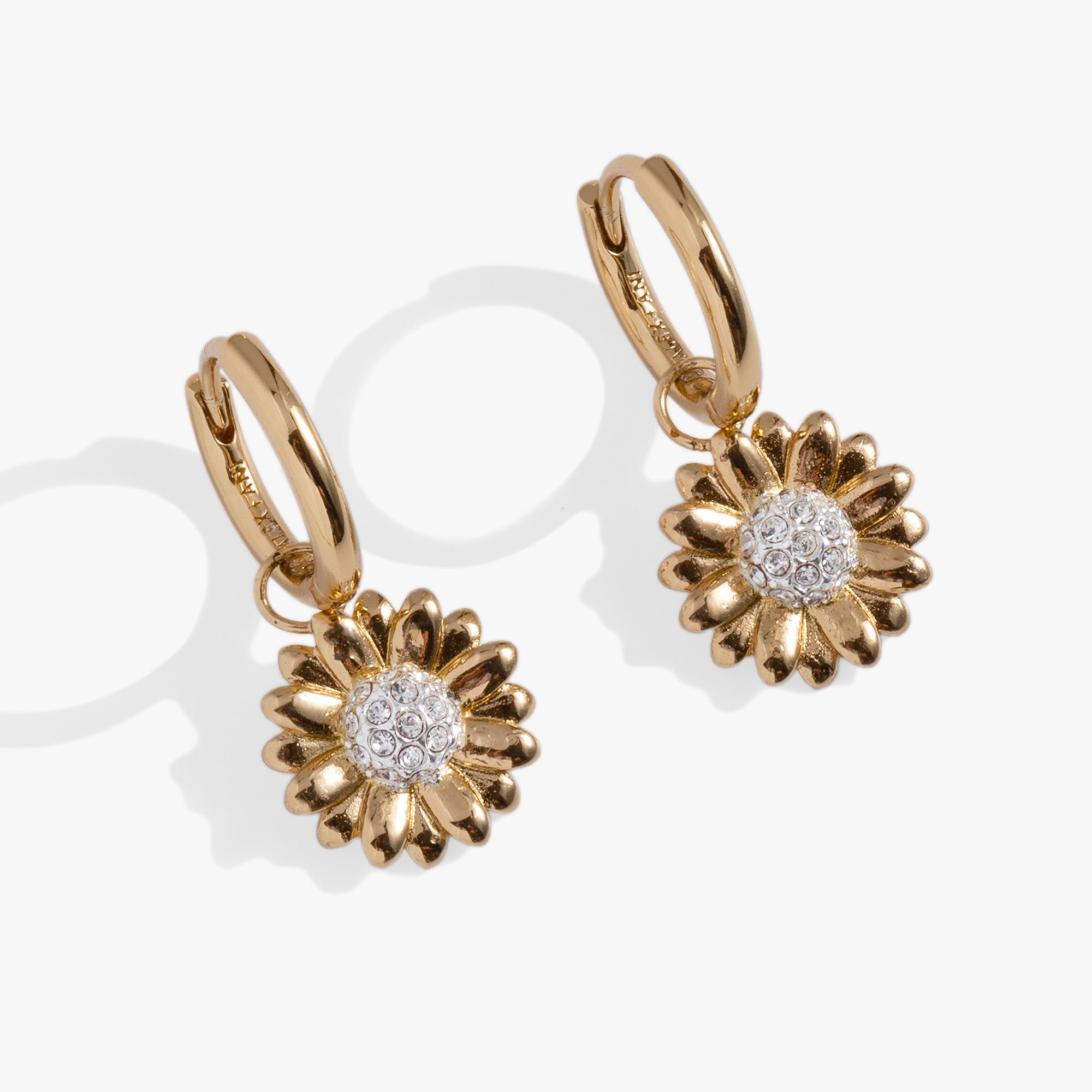 Image of Sunflower Huggie Hoop Earrings