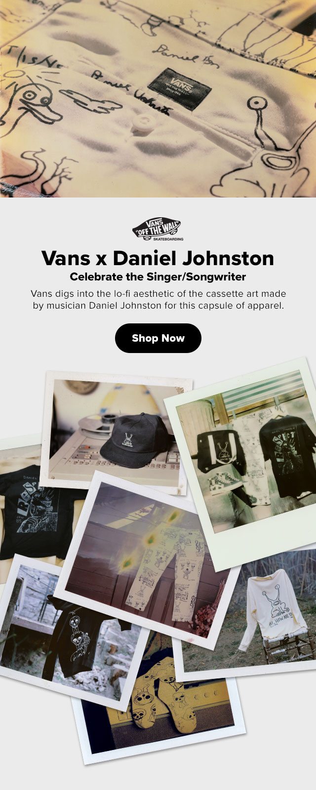 Vans x Daniel Johnston Apparel, Shoes, and More