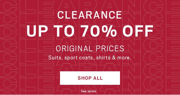 CLEARANCE UP TO 70% OFF - Shop All