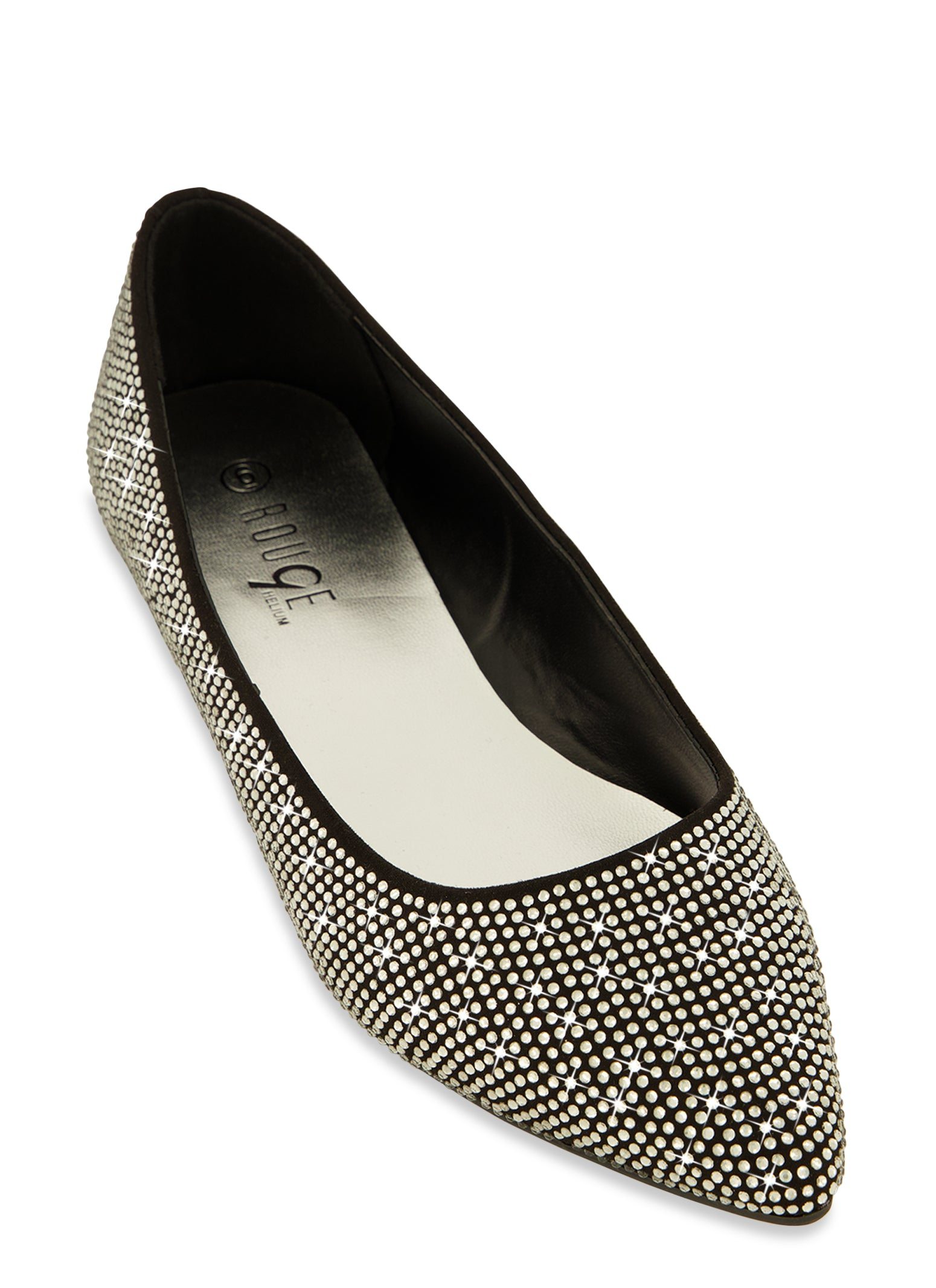 Rhinestone Studded Pointy Ballet Flats