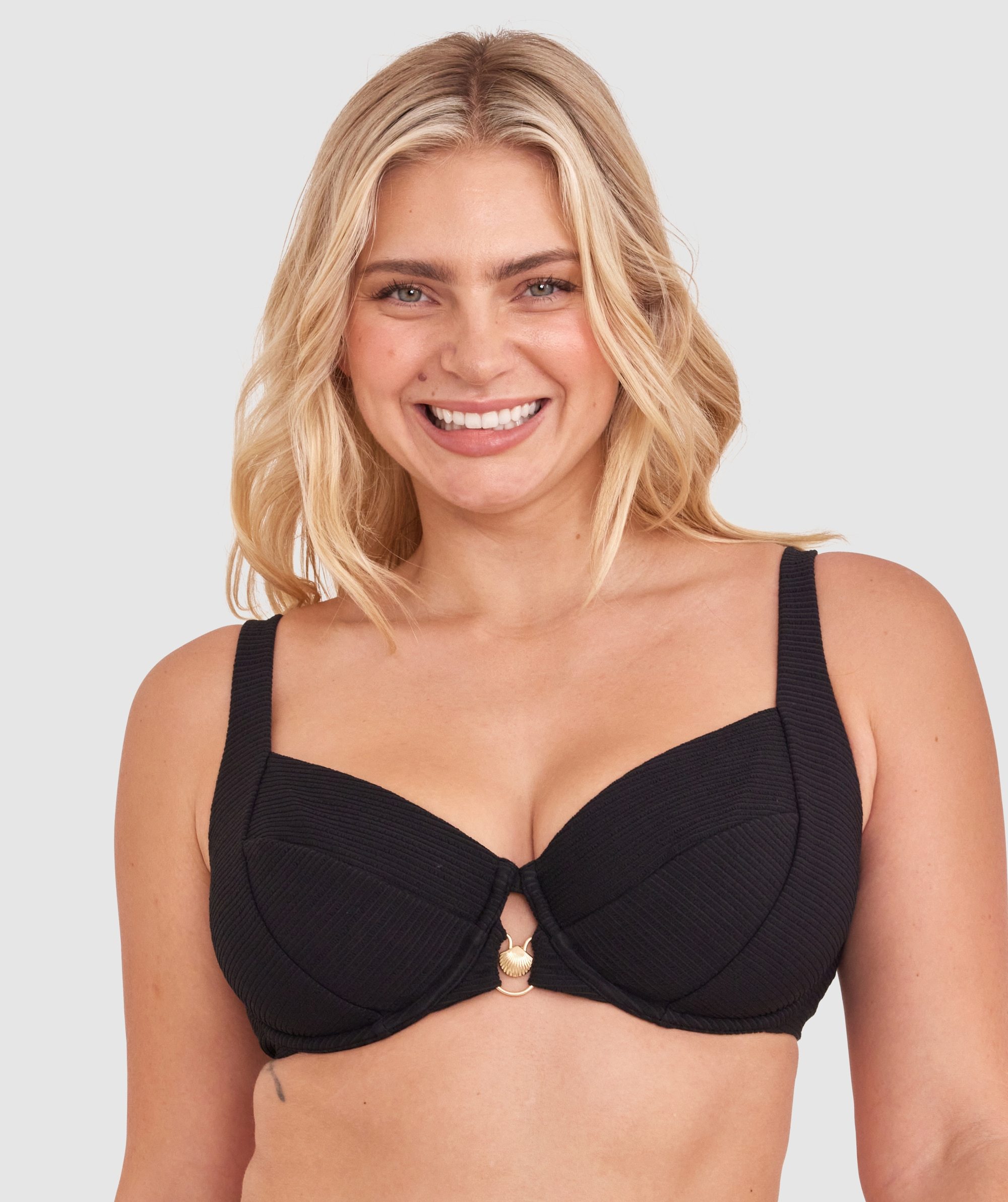 Athena Full Cup Underwire Bikini Top - Black