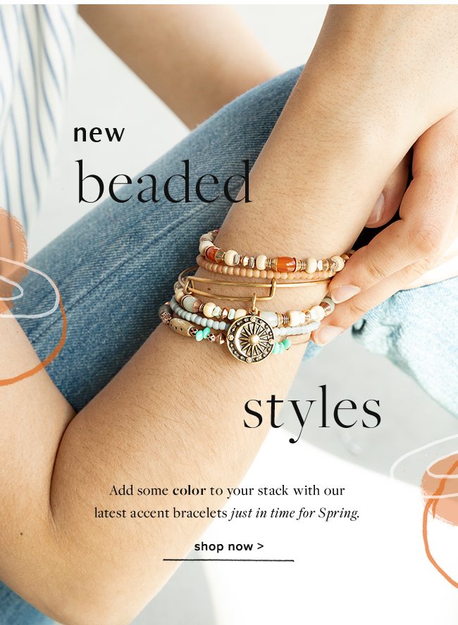 Shop all new beaded accents and add some color to your stack.