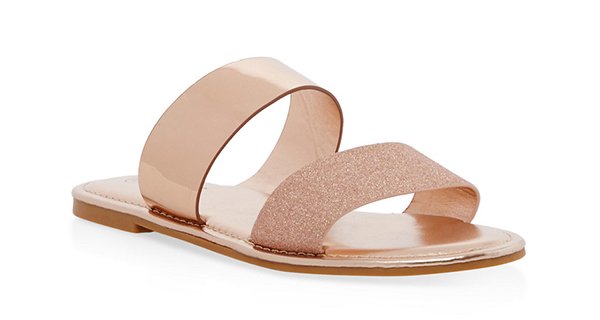 Double Band Flat Slide Sandals