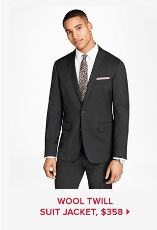 WOOL TWILL SUIT JACKET, $358