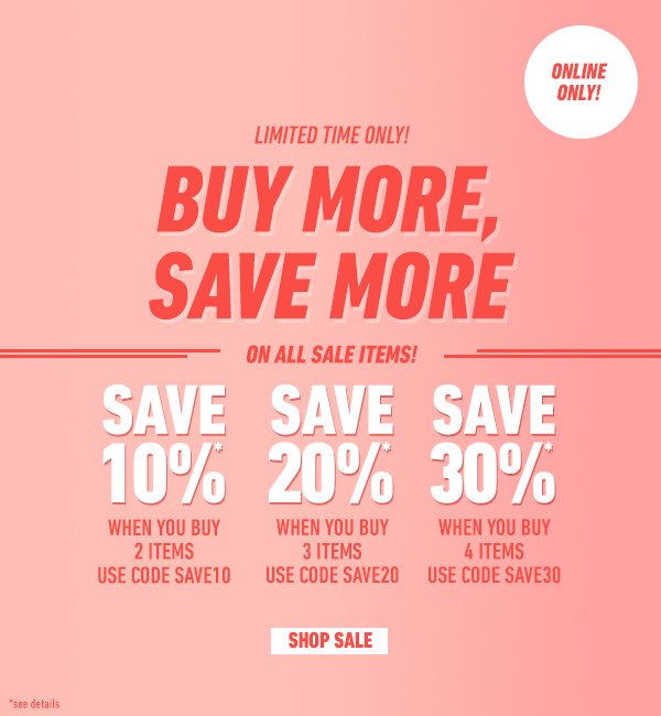 More and more sing. Buy more save more. More sales. Buy early, save more. More and more poster.