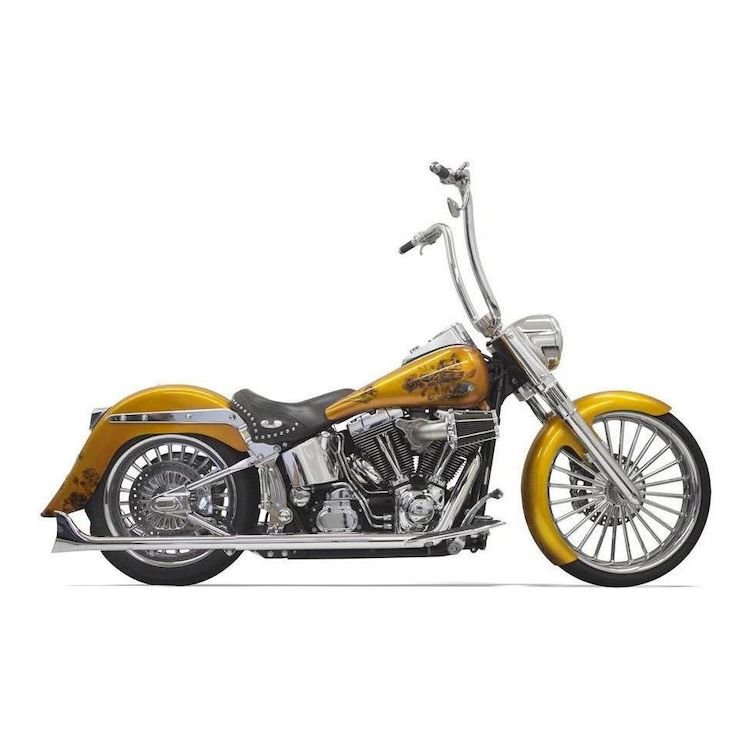 Bassani True Dual Pipes With Long Fishtails For Harley Softail