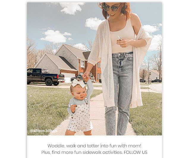 @allison.billups | Waddle, walk and totter into fun with mom! Plus, find more fun sidewalk activities. Follow us!
