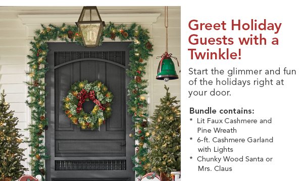 Greet Holiday Guests with a Twinkle! Start the glimmer and fun of the holidays right at your door.