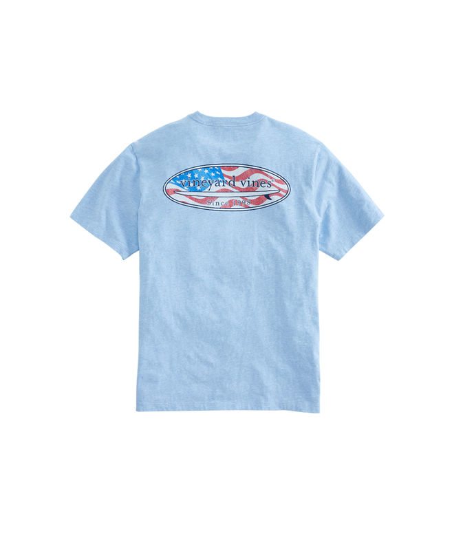 Heathered USA Surf Logo Pocket T-Shirt