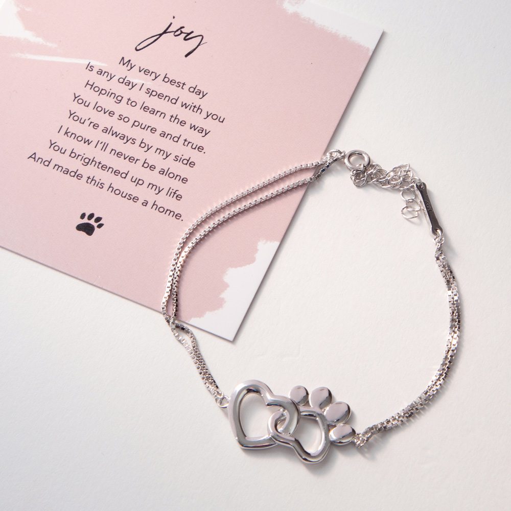 Image of Limited Edition My Dog Brings Me Joy Sterling Silver Bracelet