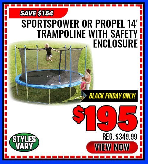 Sportspower or Propel 14' Trampoline with Safety Enclosure