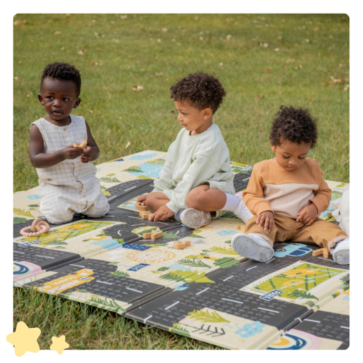 Toddlers Playing on Around Town My Play Mat