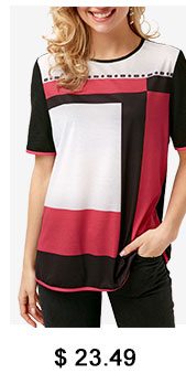 Contrast Piping Short Sleeve T Shirt