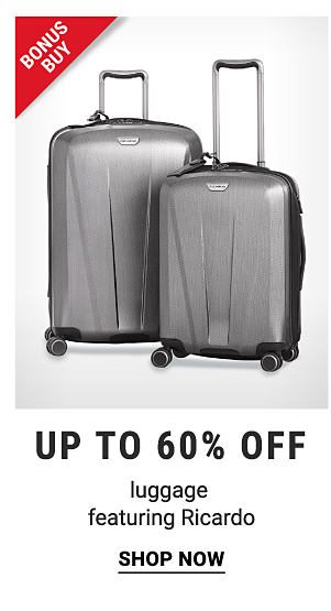 Bonus Buy! Up to 60% off Luggage featuring Ricardo - Shop Now