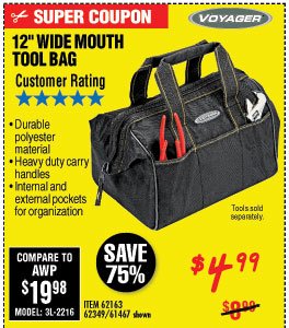 12 in. Wide Mouth Tool Bag