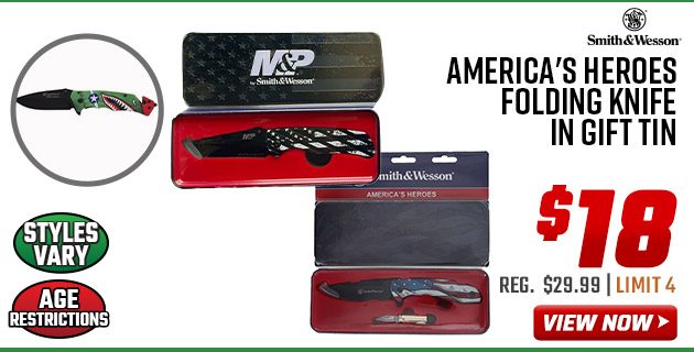 Smith & Wesson America's Heroes Folding Knife in Gift Tin