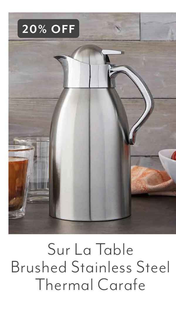 Sur La Table Brushed Stainless Steel Thermal Carafe