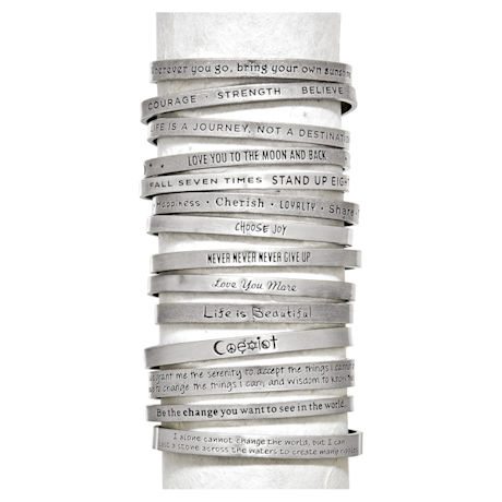 Note To Self Inspirational Lead-Free Pewter Cuff Bracelet