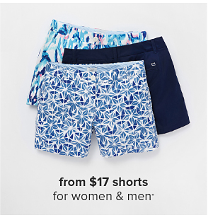 Colorful and patterned shorts. From $17 shorts for men and women. 