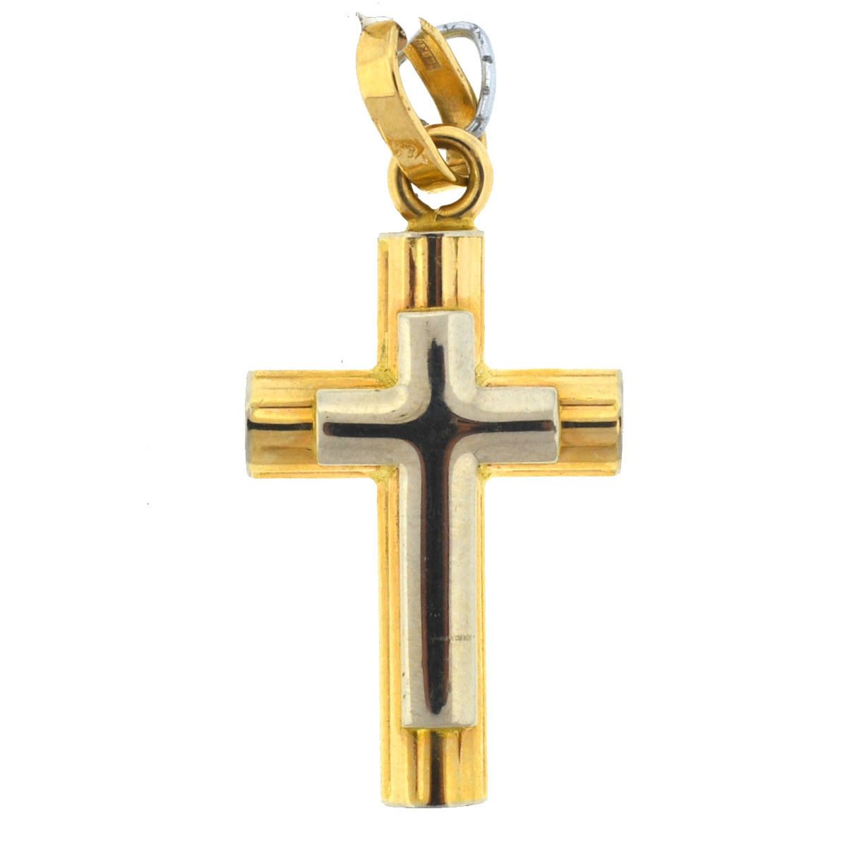 Image of 14K Yellow and White Gold Cross Pendant