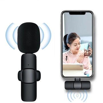 Bakeey A3 Wireless Lavalier Microphone Low Latency Portable Audio Video Recording Plug-Play Lapel Type-C Mic for Live Broadcast Game