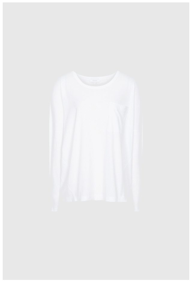 Cassie White Cotton Jersey Long Sleeved T-Shirt