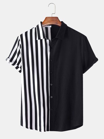 Stripe Contrast Color Shirt