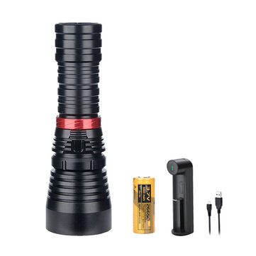 XANES® L2 1600LM Underwater 80m Diving Flashlight with 18650 Battery 6000K-6500K Strong Dive Light Super Scuba LED Fill Light
